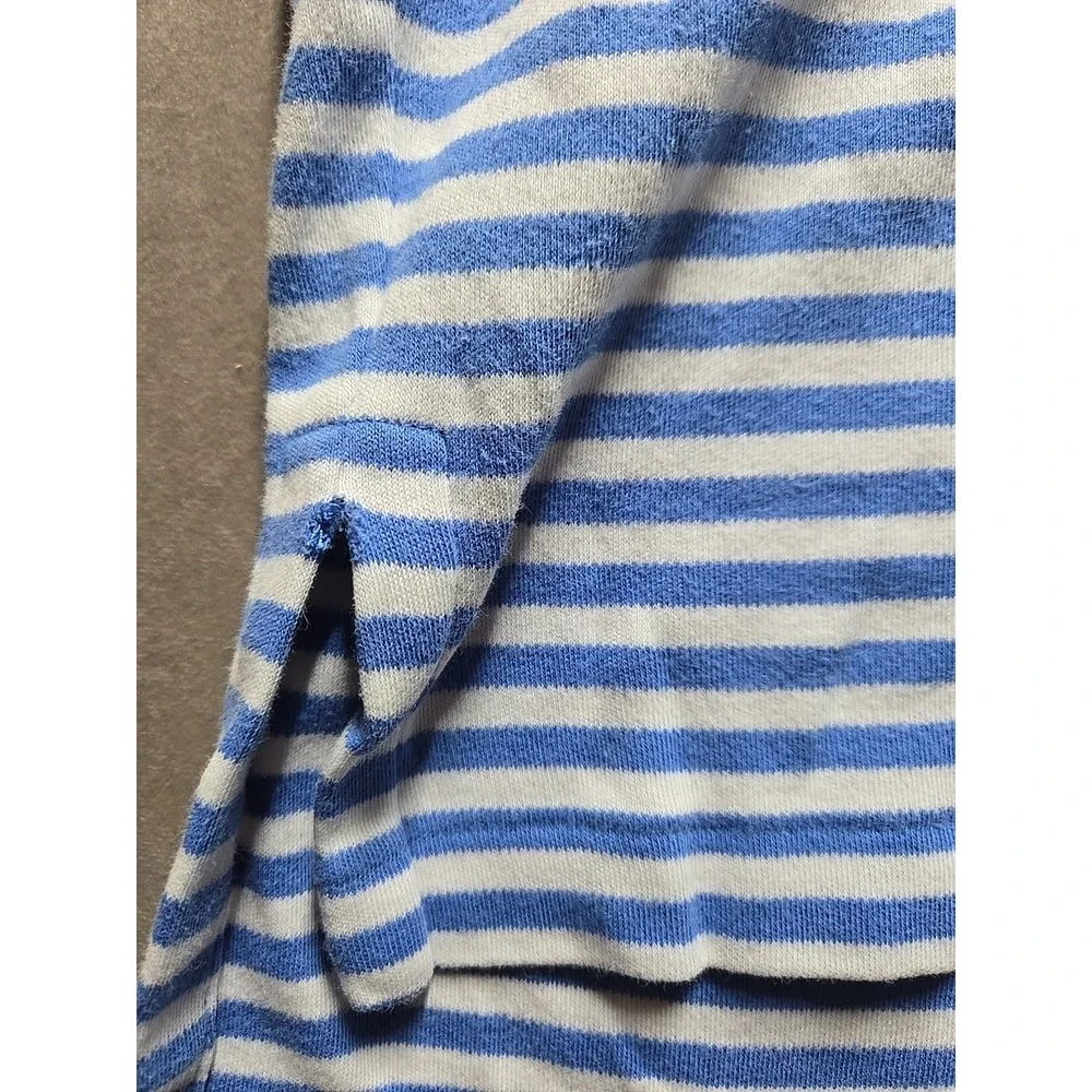 Polo Ralph Lauren Shirt Mens Size Large Blue Striped Short Sleeve Orange Pony
